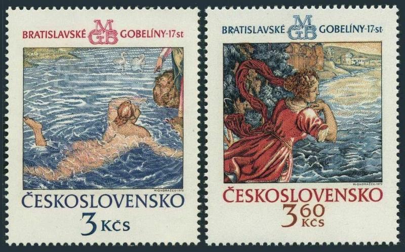 Czechoslovakia 1952,1954,MNH.Michel 2265-2266. Tapestry from Bratislava,1975.