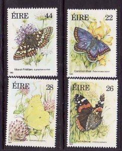 Ireland-Sc#612-15-id10-unused NH set-Insects-Butterflies-1985-