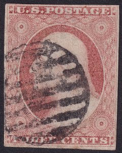 #10A Used, VF, 4 margins, grid cancel (CV $150 - ID39700) - Joseph Luft