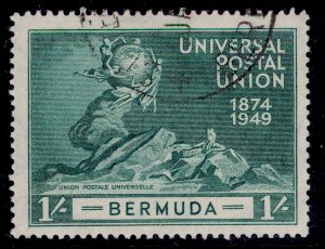 BERMUDA GVI SG133, 1s blue-green UPU, FINE USED.