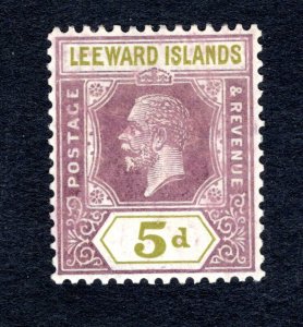 Leeward Islands SC #74   VF, Unused, OG, VLH, CV $2.75  .... 3450119