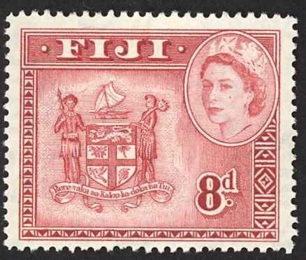 Fiji Sc# 155 MH 1954-1956 8p QEII Definitives