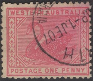 WESTERN AUSTRALIA SG139 1905 1d ROSE-PINK USED 