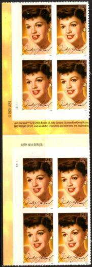 US Stamp #4077 MNH - Judy Garland Horizontal Gutter Block of 8