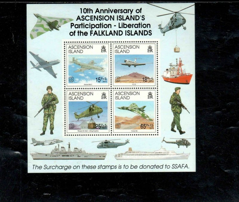 ASCENSION #548 1992 PARTICIPATION IN FALKLAND LIBERATION MINT VF NH O.G S/S