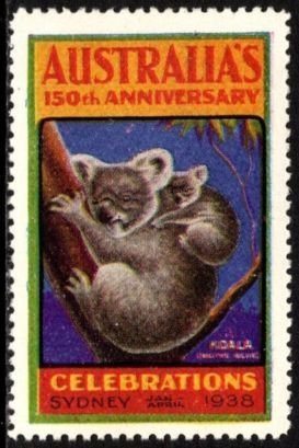 1938 Australia Poster Stamp 150th Anniversary Celebrations Sydney January-April