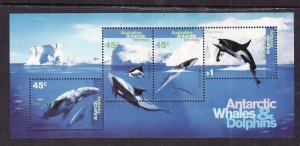 AAT-Sc#L97a- id6-unused NH sheet-Marine Life-Whales-Dolphins-1995-