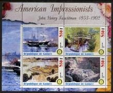 GUINEA- 2003 - Am. Impressionists, J H Twachtman-Perf 4v Sheet-MNH-Private Issue