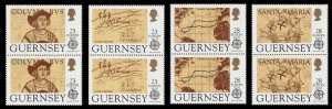 Guernsey 556-559 Christopher Columbus Portrait vert pair set 4x2 MNH 1992