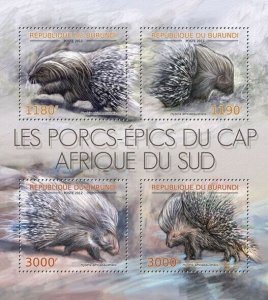 BURUNDI 2012 - Porcupine of South Africa M/S. Official issues.