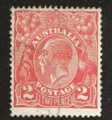  AUSTRALIA Scott 28 used orange 1922 wmk9