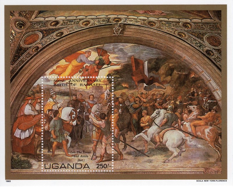 UGANDA  1983 Sc#368  500th.Anniv.Raphael Ptgs Souvenir Sheet (1) MNH