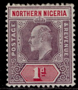 NORTHERN NIGERIA EDVII SG11, 1d dull purple & carmine, M MINT.