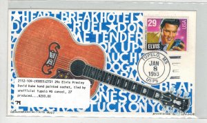 1993 ELVIS PRESLEY SCARCE DAVE DUBE HANDPAINTED FDC TUPELO MISSISSIPPI WAS $200