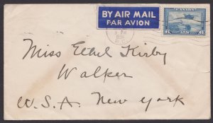 CANADA - 1938 AIR MAIL ENVELOPE TO NEW YORK USA WITH STAMP