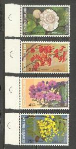 THAILAND Sc# 707 - 710 MNH FVF Flowers Intl. Letter Writing