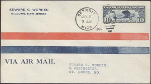 #C10 Lindbergh Flight Worden FDC