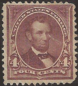 # 280a Lilac Brown Mint Fault Abraham Lincoln