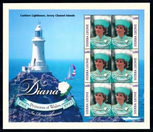 [95318] Sierra Leone 1998 Royalty Princess Diana Lighthouse Sheet MNH