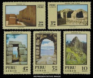 Peru Scott 538, C294-C297 Mint never hinged.