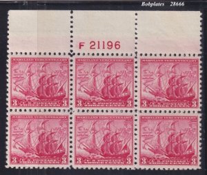 BOBPLATES US #736 Ark and Dove Top Plate Block F21196 F-VF MNH SCV=$9.5