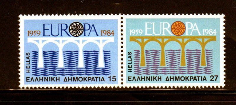 GREECE #1493-1494a  1984  EUROPA   MINT  VF NH  O.G  PAIR