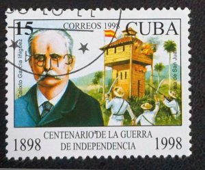 Cuba Sc# 3977  WAR FOR INDEPENDENCE  15c  CALIXTO GARCIA  1998   used / cto