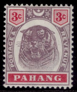 MALAYSIA - Pahang QV SG14, 3c dull purple & carmine, LH MINT. Cat £14.