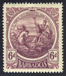 Barbados 1916 6d purple MLH. SG 188. Sc 135.