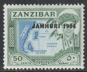 Zanzibar Scott 293 - SG422, 1964 Jamhuri 50c MH*