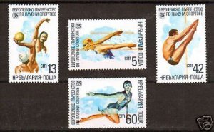 Bulgaria Mi 3380-3383K MNH. 1985 Swimming Championships