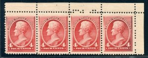 US SCOTT #215 STRIP OF 4 MINT-VF-FULL O.G.-BARELY HINGED