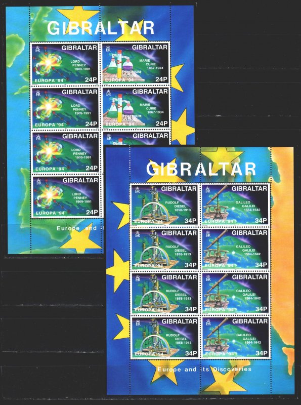 Gibraltar. 1994. ml 683-86. Science, Inventions, Europe. MNH.