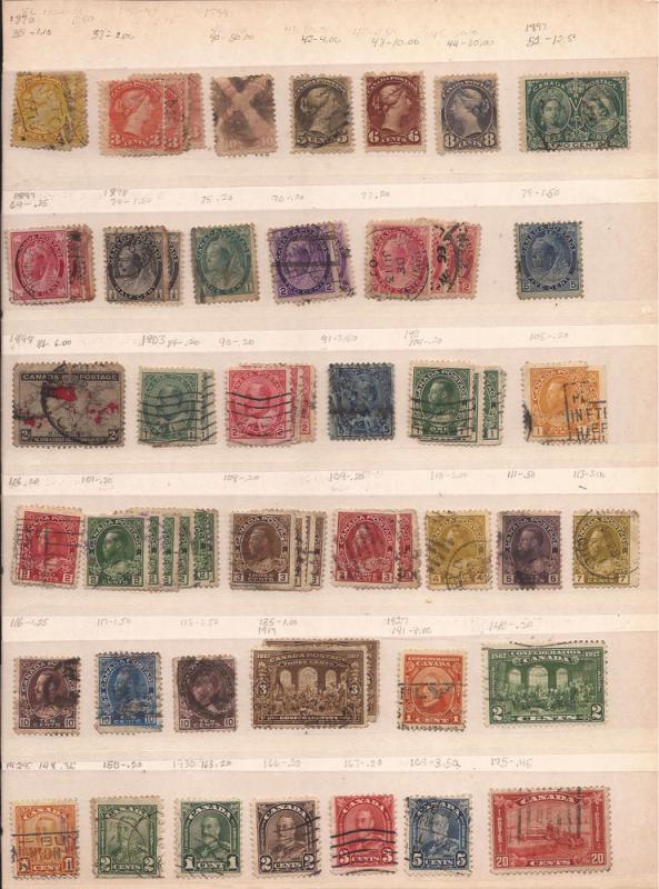 39 Canadian stamps 1870- to 1930