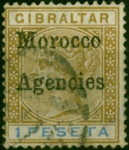 Morocco Agencies 1898 1p Bistre & Ultramarine SG7 Good Used