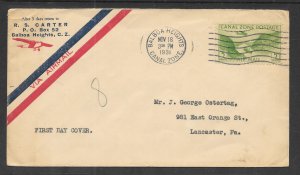 CANAL ZONE # C7 FDC 11-18-1931 R.S. Carter 2018 SCV = $10.00+