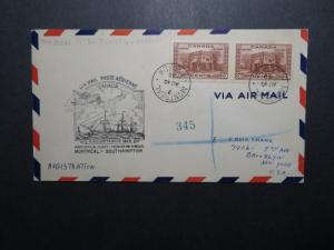 Canada 1939 Montreal to Southampton First Flight Cover / 20c Pair - Z11237