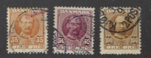 Denmark SC#76-78 Used F-VF SCV$12.50...Worth checking out!