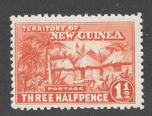 New Guinea Scott 3 Unused HOG - 1926 1 1/2p Native Huts - SCV $3,75