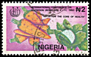 Nigeria 615, used, Nutrition Conference, Carrots, Lettuce