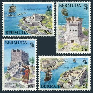 Bermuda 429-432,MNH.Mi 418-421. Forts 1982.Charles,Pembroks,Southampton,Ships.