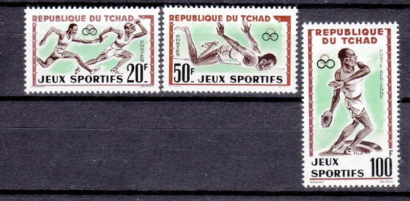 J26936 1962 chad mh set #83-4,c8 sports