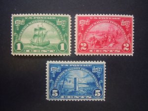 1924 #614 #615 #616 1c-5c Huguenot-Walloon Issues MNH OG F/VF #5 CV $45.00