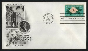 #1337 5c Mississippi Statehood, Art Craft-Addressed FDC **ANY 5=FREE SHIPPING**