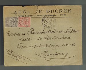 1904 Tunis Tunisia cover to Hamburg Germany