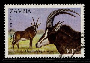 ZAMBIA QEII SG703, 1992 100k sable antelope, FINE USED.