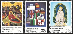 Australia SC#719-721 15¢-55¢ Christmas (1979) MNH