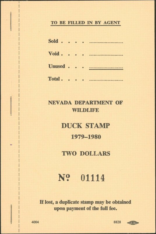 NEVADA #1 1979 COMPLETE INTACT BOOK OF 20 STAMPS. CAT $1300