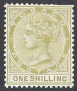 Tobago Sc# 23 MH (a) 1894 1sh olive bister Queen Victoria