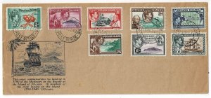 Pitcairn Island 1940 set on cacheted first day cover